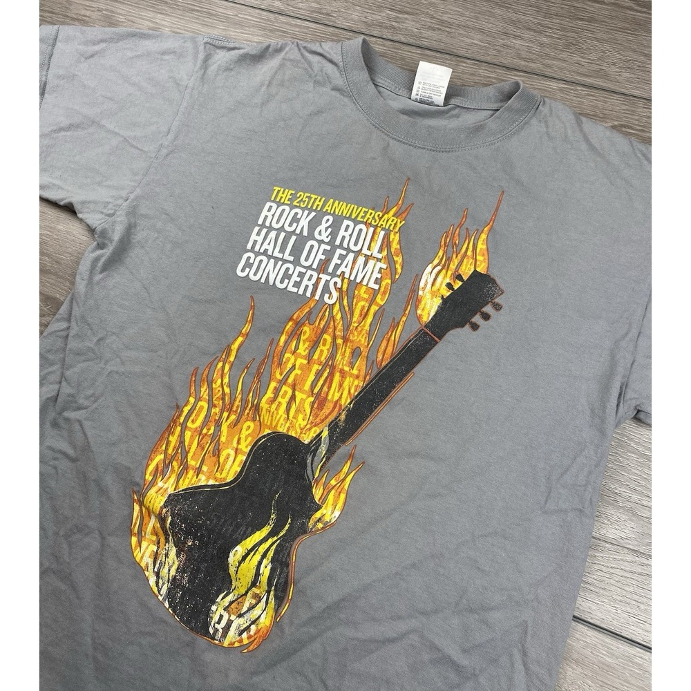 Rock & Roll Hall Of Fame 25th Anniversary Concert T Shirt Grey Size Large *read*